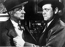 Joseph Cotten as writer Holly Martins (left) and Orson Welles (right) as Harry Lime in The Third Man (1949)